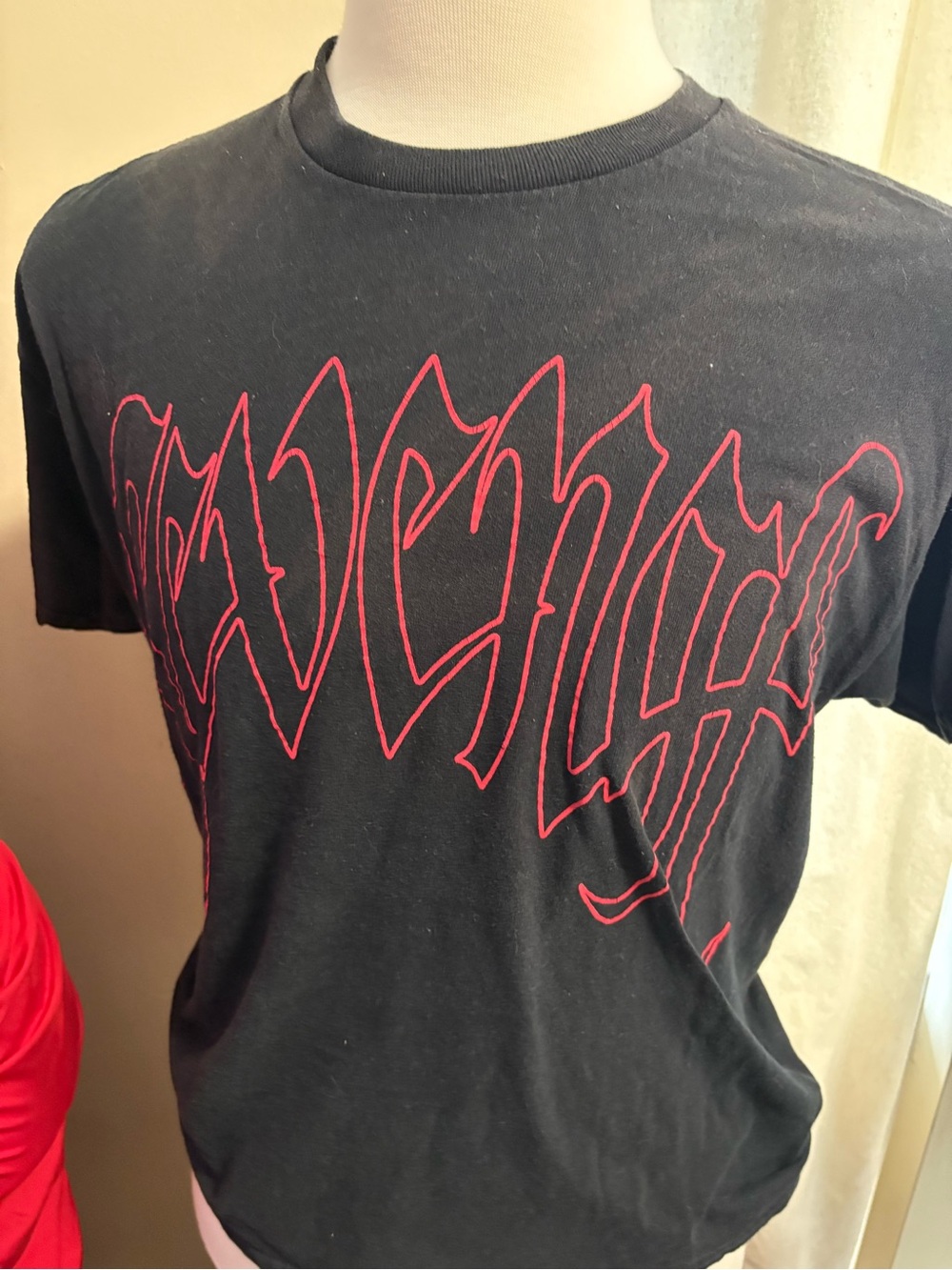 Revenge Clothing Black Tee with Red Graphic Outline